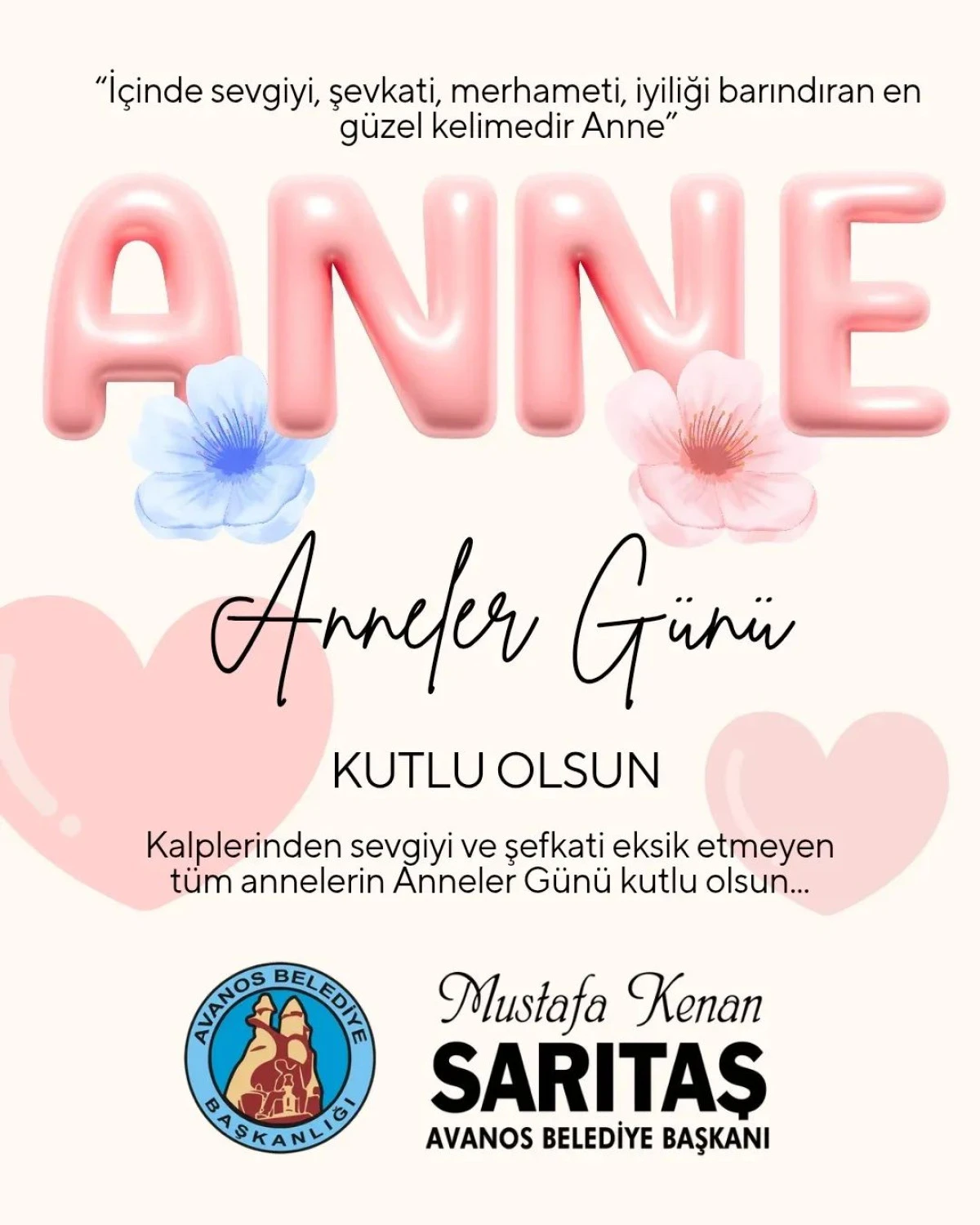 Avanos Belediye Başkanı Sarıtaş’tan Anneler Günü Mesajı