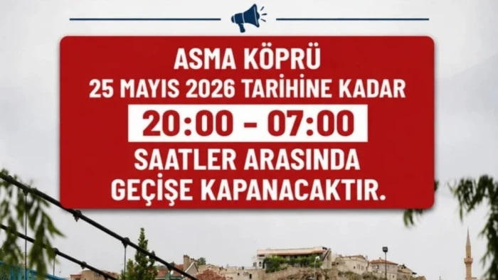 Avanos&rsquo;ta Asma K&ouml;pr&uuml; Gece Saatlerinde Kapatılıyor