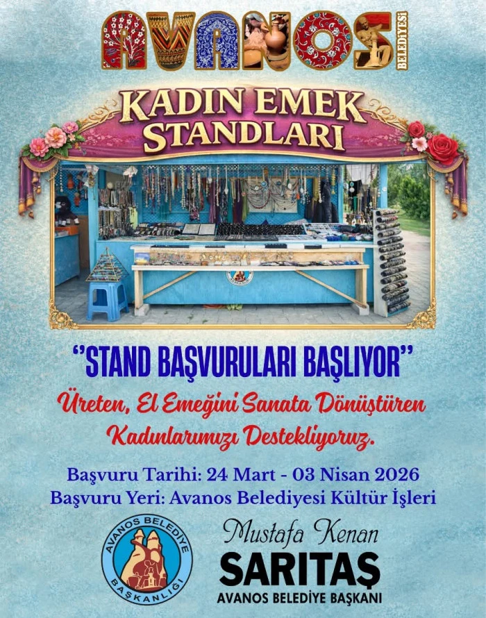 Avanos&rsquo;ta Kadın Emek Stantları i&ccedil;in başvurular başlıyor