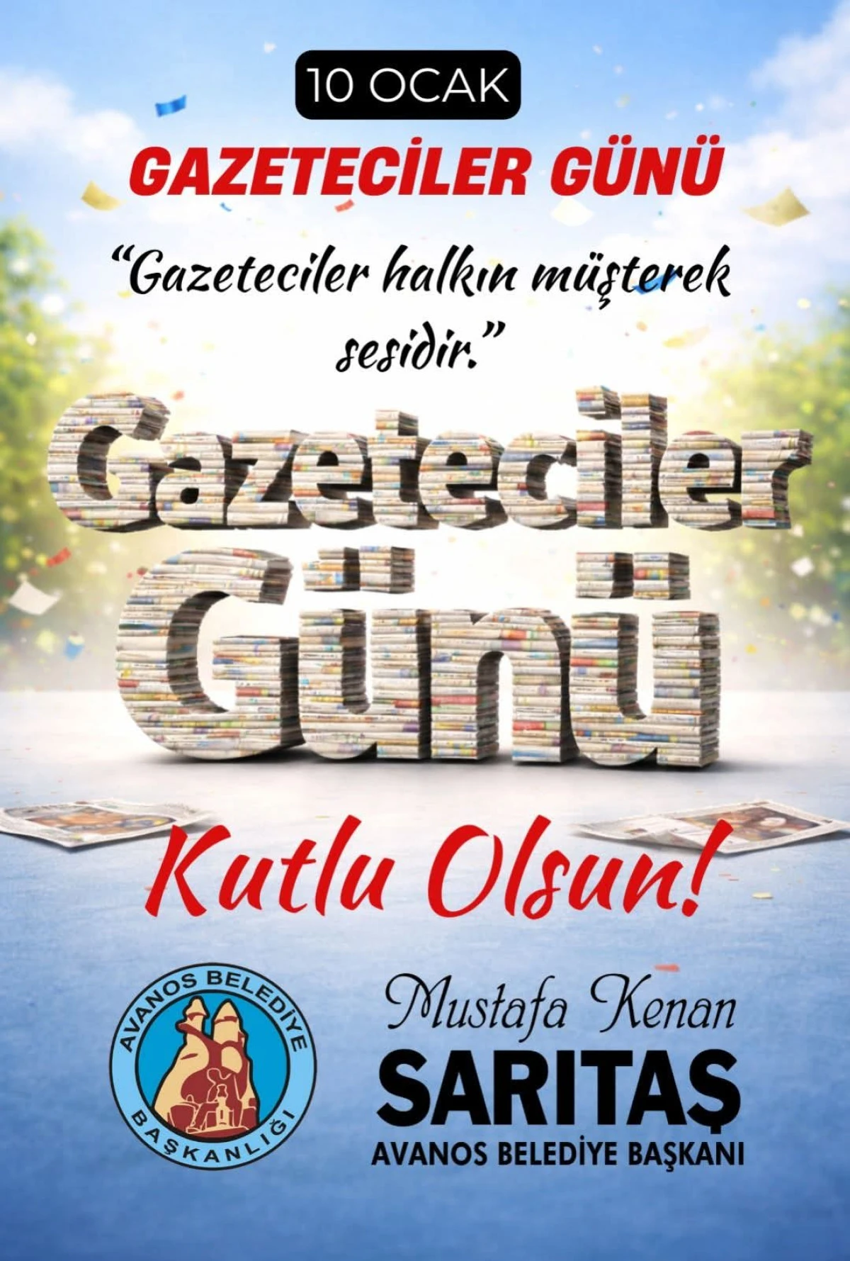 Başkan Sarıtaş&rsquo;tan 10 Ocak Gazeteciler G&uuml;n&uuml; Mesajı