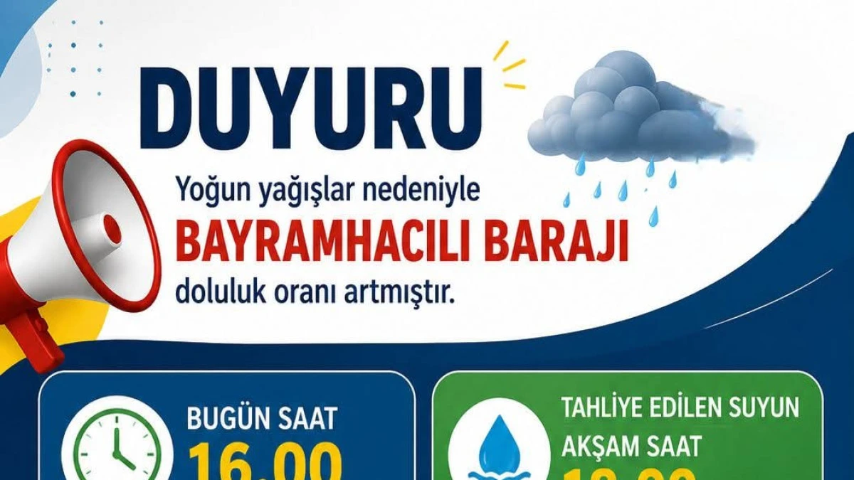 Bayramhacılı Barajı&rsquo;nda Kontroll&uuml; Su Tahliyesi Başladı